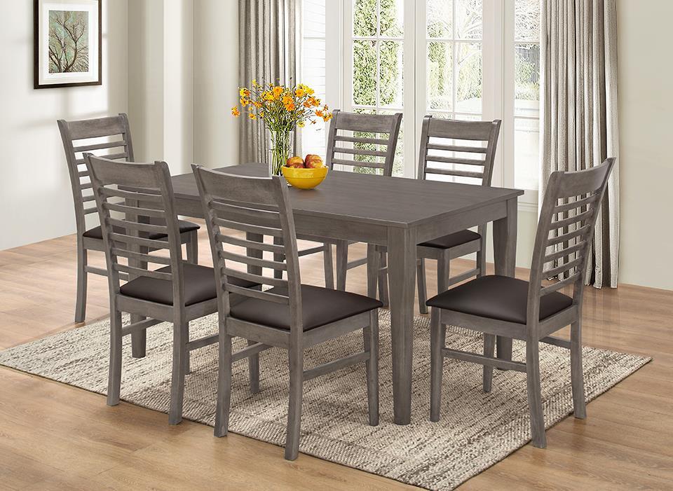Solid Wood Table & 6 Chairs - in 2 Colors