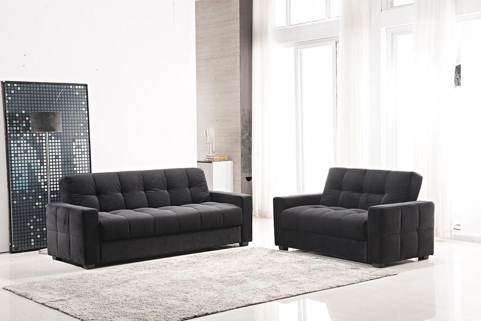 Futon Sofa with Storage Compartment