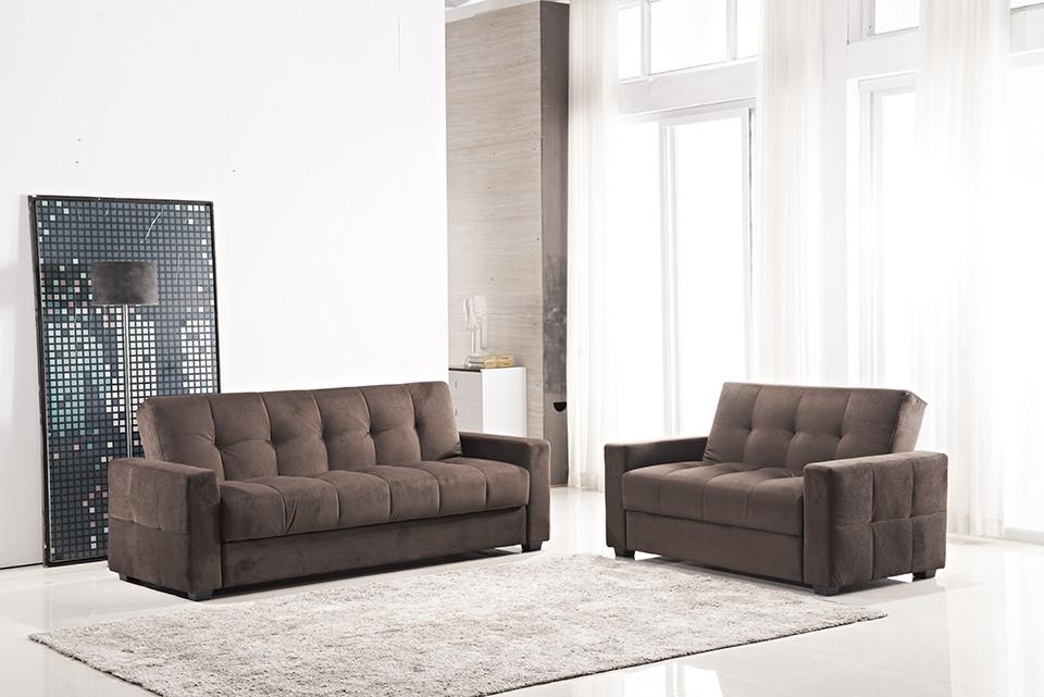 Futon Sofa with Storage Compartment