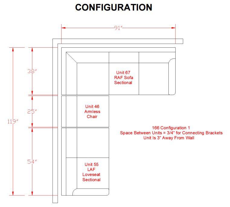 Alenya 3 Piece Sectional in 2 Colors