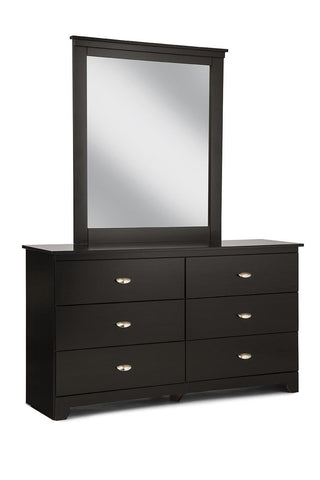 Delevan 6 Drawer Dresser & Mirror - Gloss Black
