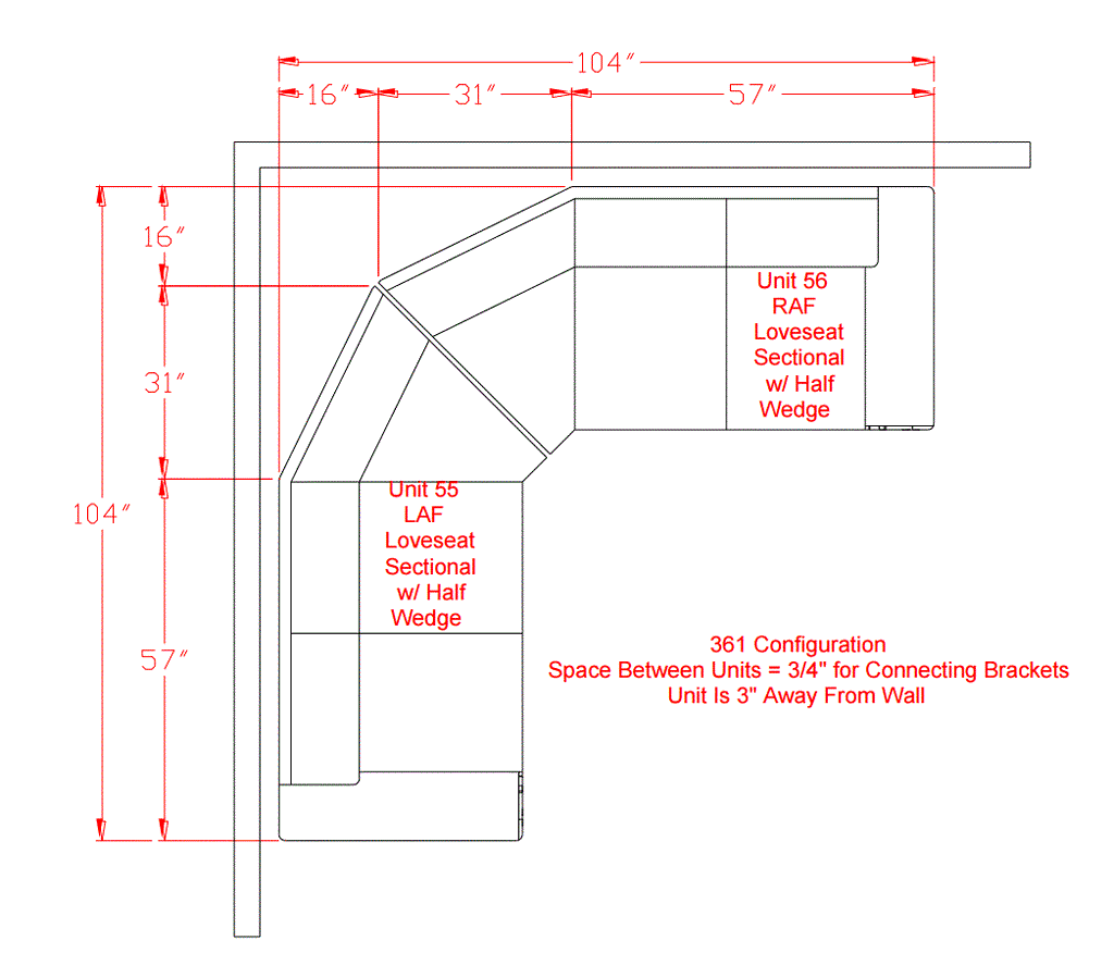 Darcy Sectional in 7 Colors - 2 Piece