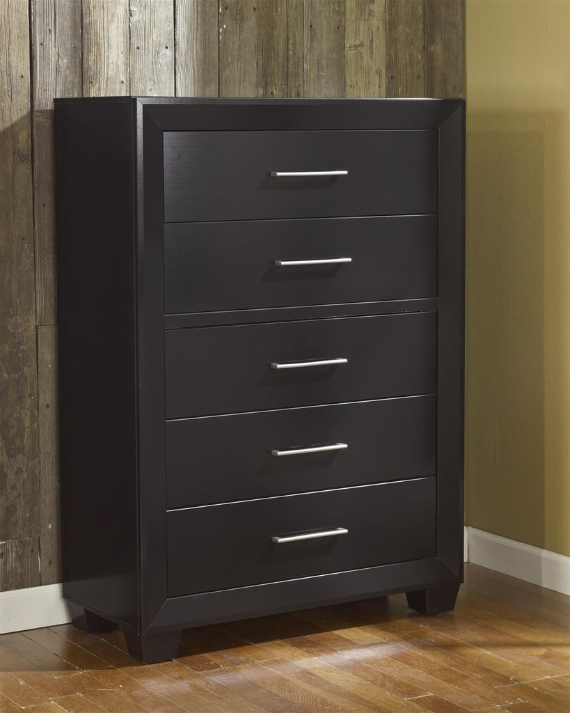 Hudson 5 Drawer Chest - Gloss Black