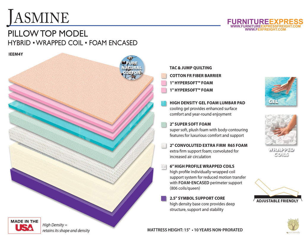 Jasmine Pillowtop Mattress Duluth Minnesota MN Superior Wisconsin WI Bed Delivery Furniture Express