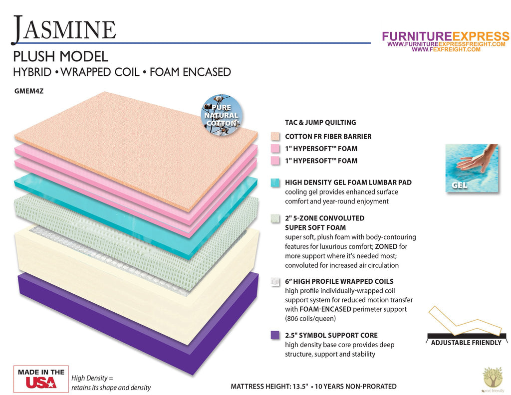 Jasmine Plush Mattress Duluth Minnesota MN Superior Wisconsin WI Bed Delivery Furniture Express