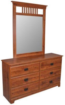 Ashland 6 Drawer Dresser & Mirror - Abbey Oak