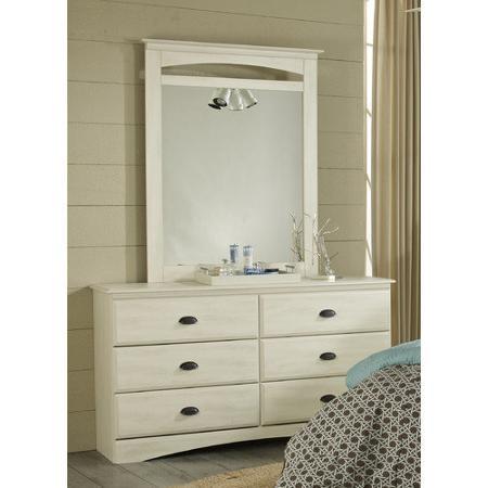 Durand 6 Drawer Dresser - Weathered White