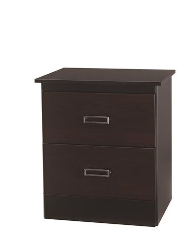 Hurley 2 Drawer Nightstand - Black w/ Colonial Cherry