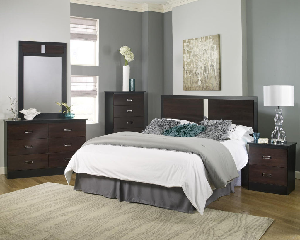 Hurley Bedroom Package - Black w/ Colonial Cherry