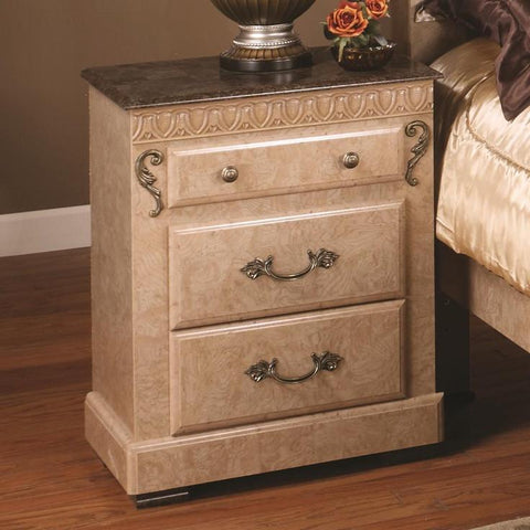Kenosha 3 Drawer Nightstand - Stone