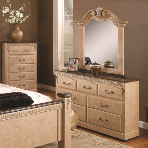 Kenosha 7 Drawer Dresser & Mirror - Stone