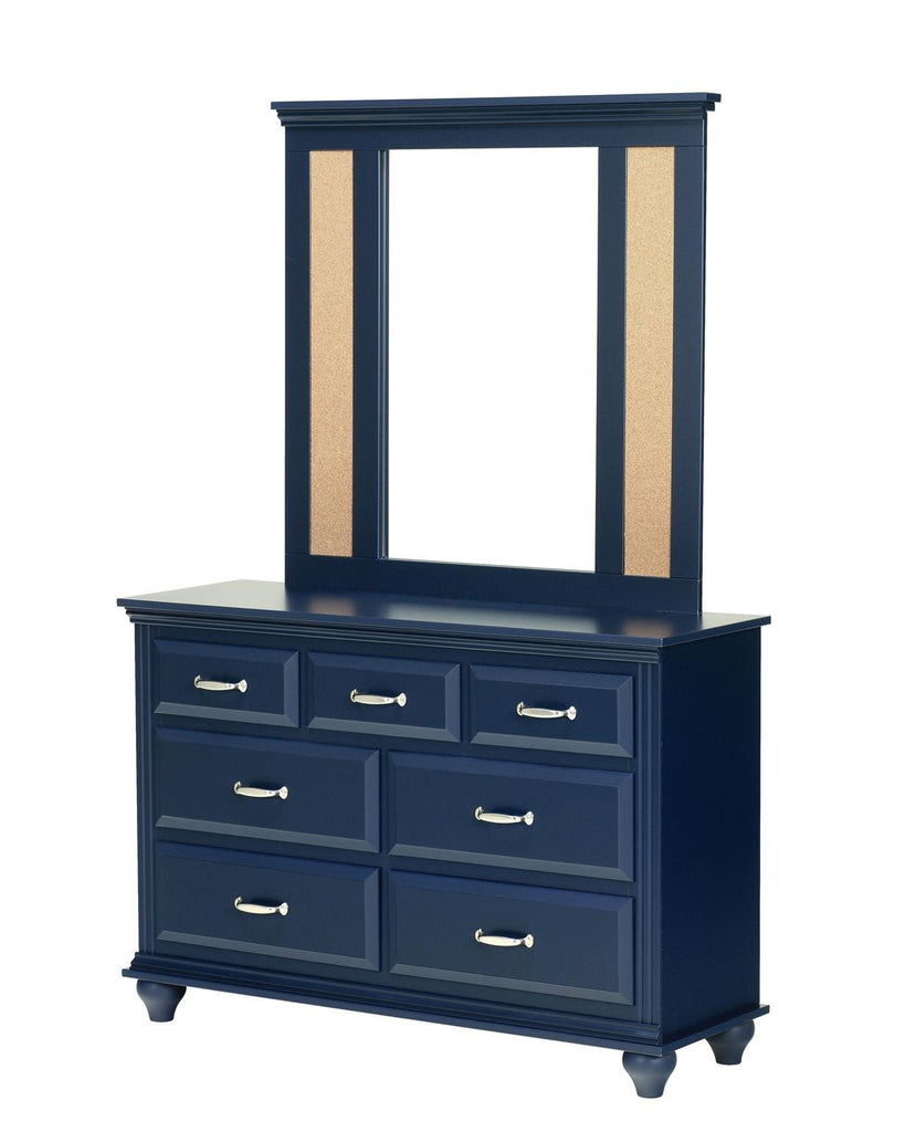 Madison 7 Drawer Dresser & Cork Panel Mirror - in 3 Finishes
