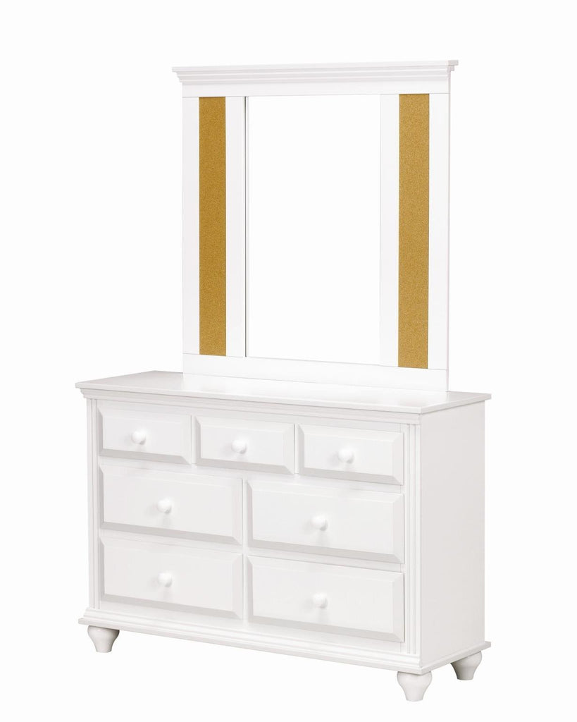 Madison 7 Drawer Dresser & Cork Panel Mirror - in 3 Finishes