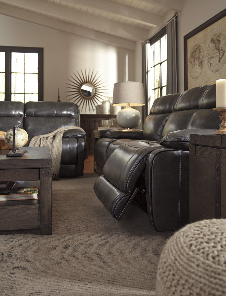 Palladum Power Reclining Leather Loveseat