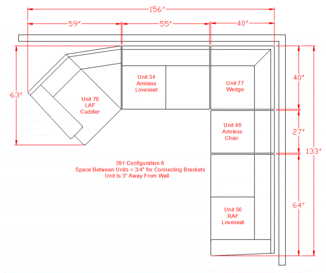 Pantomine Cuddler Sectional
