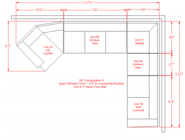 Pantomine Cuddler Sectional