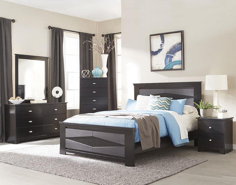 Delevan Complete Bed - Gloss Black