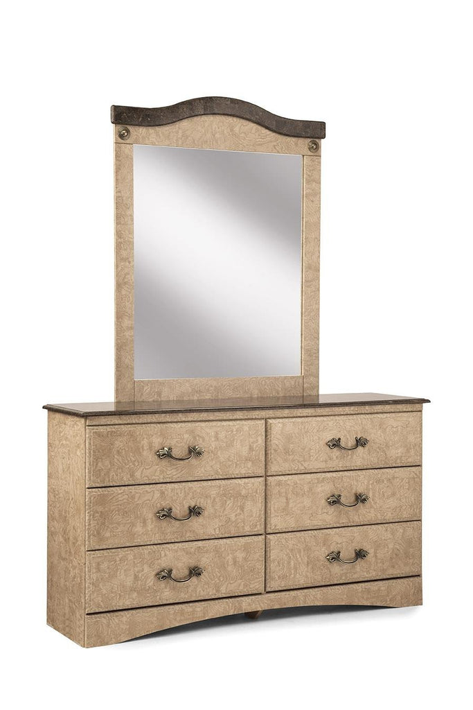 Kiel 6 Drawer Dresser & Mirror - Stone
