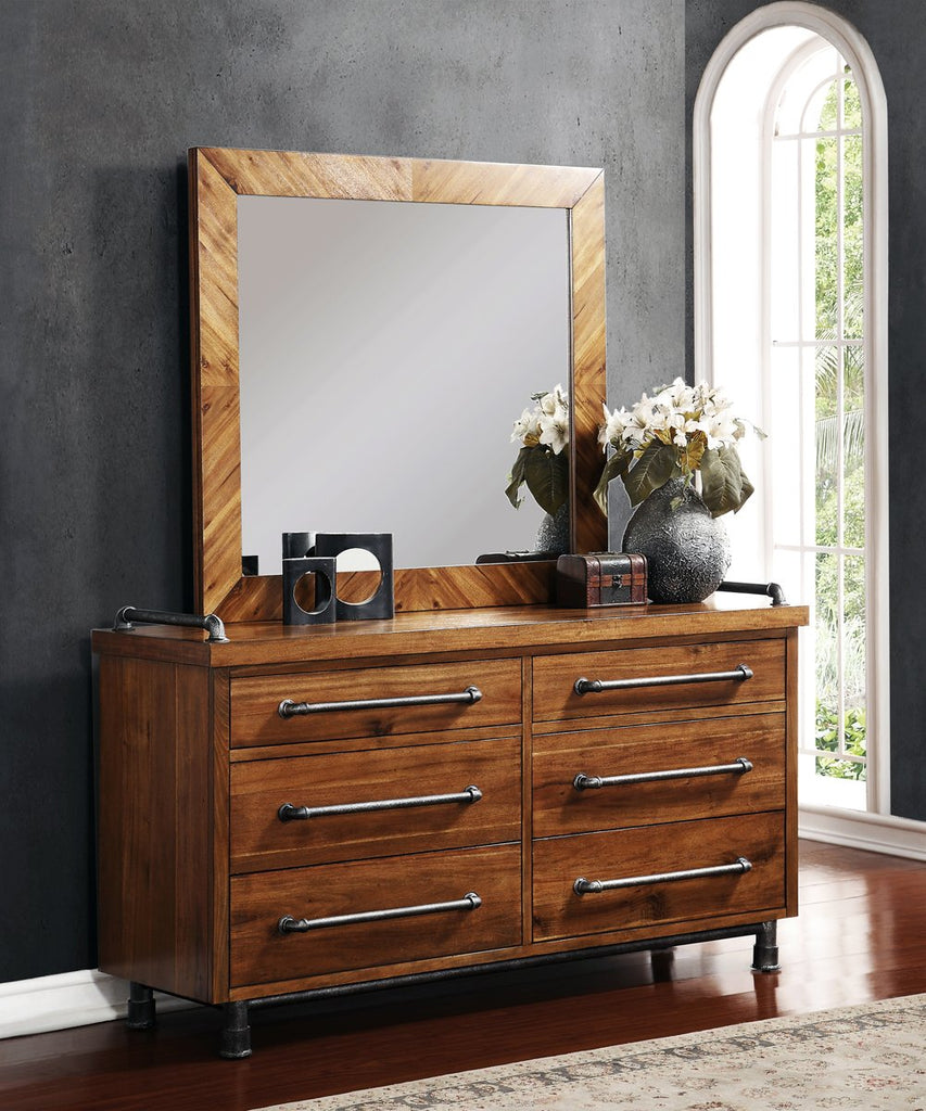 Steampunk 6 Drawer Dresser & Mirror