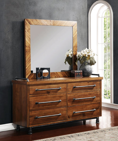 Steampunk 6 Drawer Dresser & Mirror